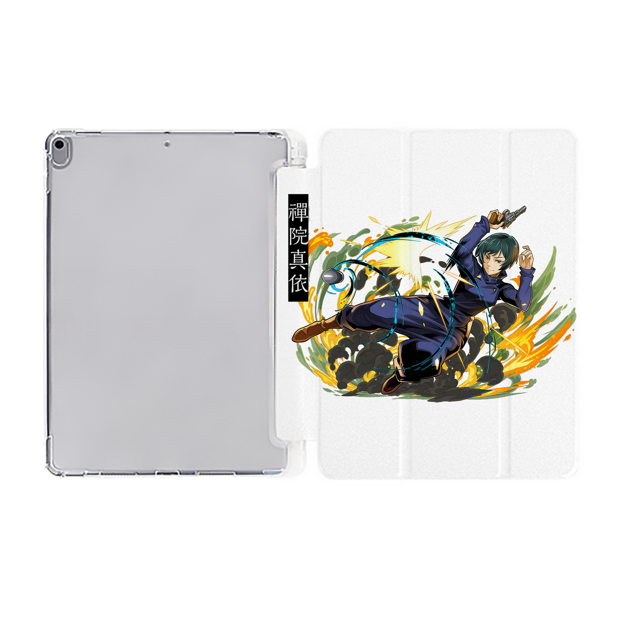（画像用） 呪術廻戦 Jujutsu Kaisen IPad ケース ペン収納付き 三つ折りスタンド PUレザー×シリコン 対応機種9.5/10.5/10.9インチ